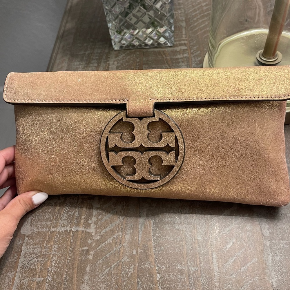 Tory Burch Miller Clutch Rose Gold Metallic